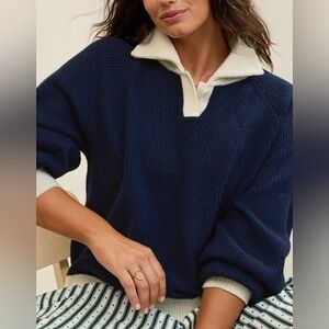 Aerie classic quarter button sweater